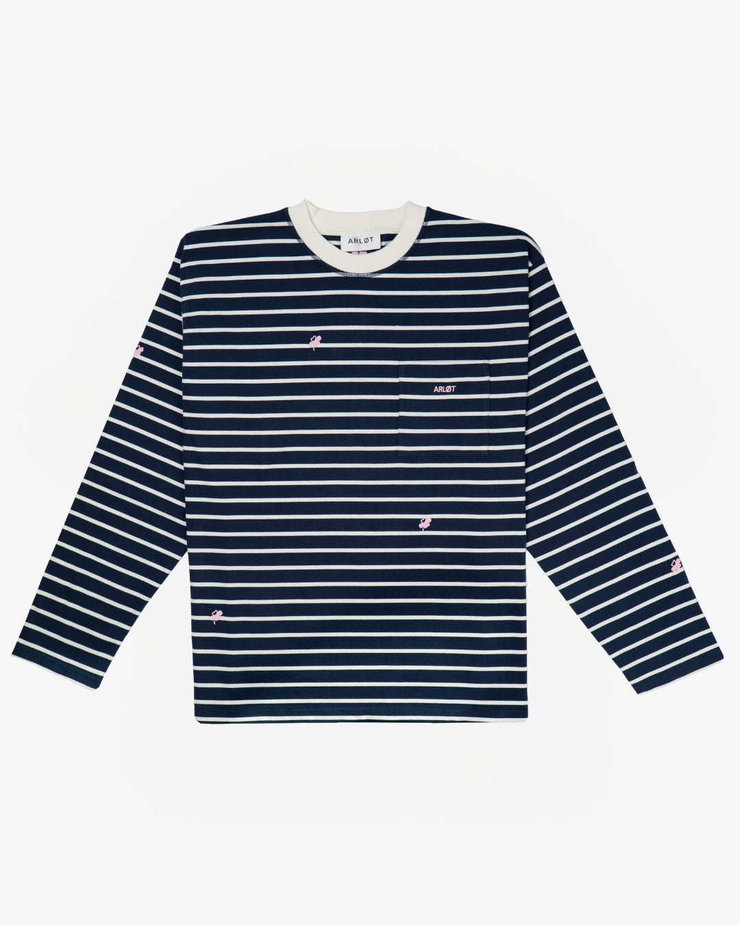 Striped Clover Longsleeve – Oversized Navy | ARLØT